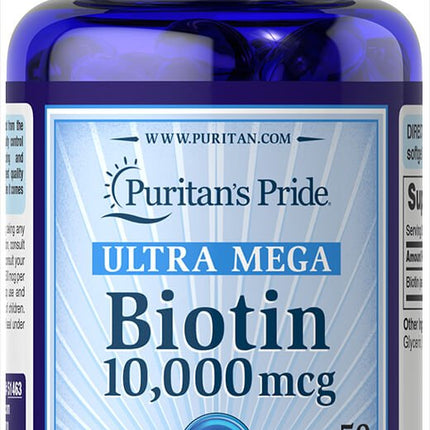 Puritan's Pride Biotin 10,000 mcg 50 Softgels
