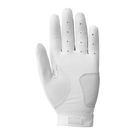 Wilson Grip Plus Golf Glove for Women, Improved Performance, Secure Grip, Optimum Fit, Robust Construction, Colour: White/Black, Size: S (Right Hand)
