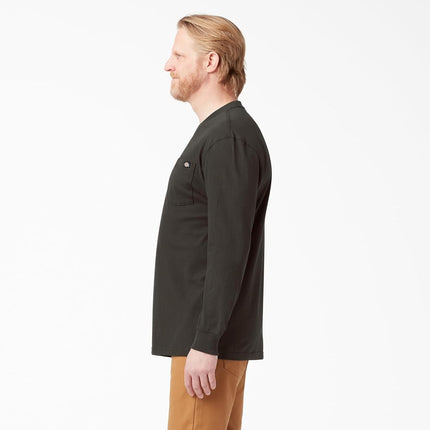 Dickies Men's Big-Tall Long Sleeve Heavyweight Crew Neck, Chocolate Brown, XXX-Large