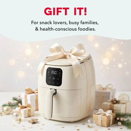 DASH Tasti-Crisp™ Ceramic Air Fryer Oven, 2.6 Qt., Cream – Compact Air Fryer for Healthier Food in Minutes, Ceramic Nonstick Surface, Ideal for Small Spaces - Auto Shut Off, Digital, 1000-Watt