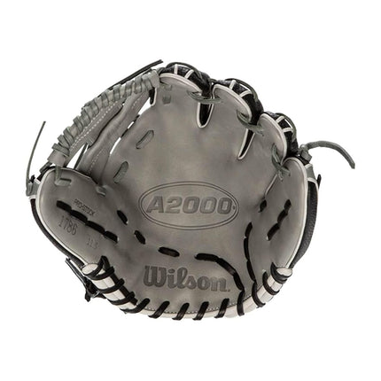 WILSON mens Infield Baseball Glove, 11.5" - Black/Grey SuperSkin Glove, 11.5 US