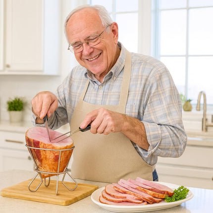 HIC Harold Import Co. Wire Spiral Ham Holder and Roasting Rack, for Ham up to 10-Pounds, 6-Inches Tall