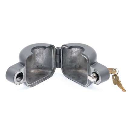 Prime-Line S 4180 Door Knob Lock-Out Device – Prevents Turning of Door Knob and Access to Keyhole, Can be Used for Home Rentals, Evictions, Job Sites and More – Keyed Alike, Diecast, Gray (Single