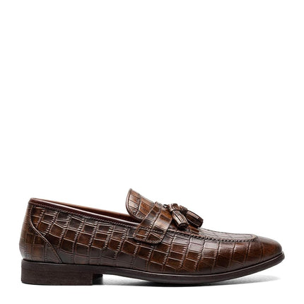 STACY ADAMS Men's Franz Tassel Slip-on Loafer, Cognac, 8
