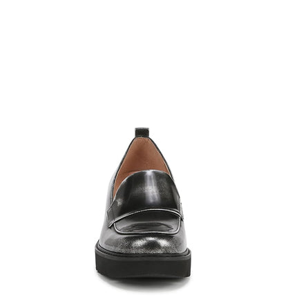 Naturalizer Women's Classic Loafer, Black/Silver, 7.5 Wide