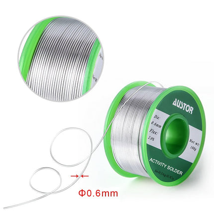 Austor 0.6mm Lead Free Solder Wire with Rosin Core, Sn 99% Ag 0.3% Cu 0.7%, 100g