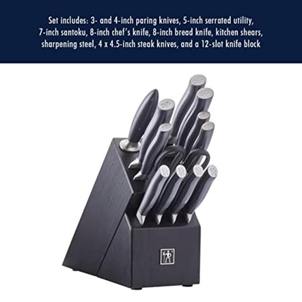 HENCKELS Graphite Razor-Sharp 13-pc Knife Set German Engineered Informed by 100+ Years of Mastery, Chefs Knife, Black/Stainless