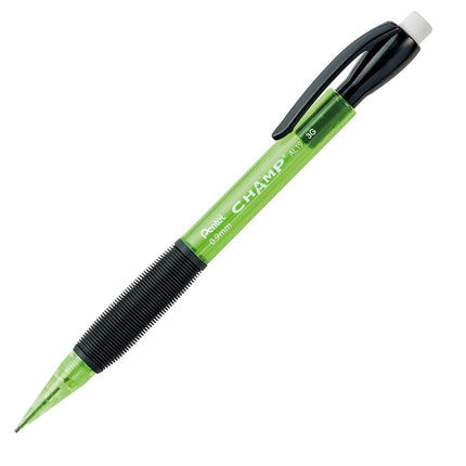 Lápiz mecánico Pentel CHAMP, (0.9mm), cuerpo verde lima translúcido, caja de 12 (AL19K)