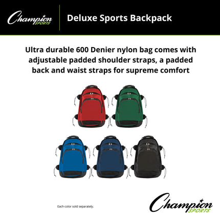 Champion Sports Deluxe All Purpose Backpack
