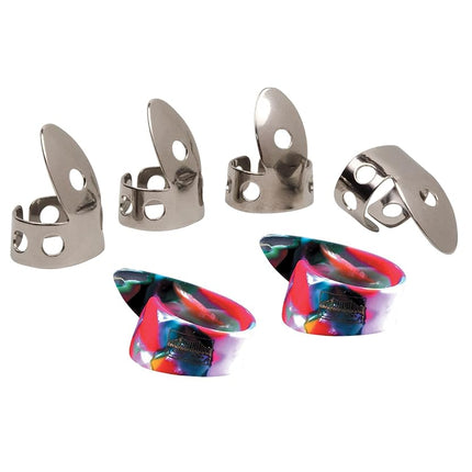 Golden Gate GP1-GP7 Thumb & Finger Pick Pack – Stainless Steel/Clown Confetti – Large