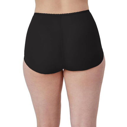 Bali Women's Skimp Skamp Underwear, Full Coverage Brief, Panty Lines, 3-Pack, Pink Chic Lace Print/Warm Steel/Black, 8 (Pack of 3)
