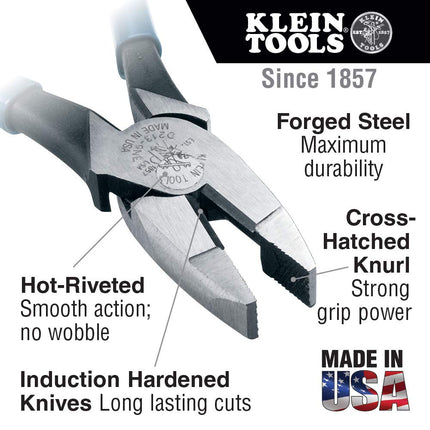 Klein Tools HD2139NE Side Cutter, 0 V, Red/Silver, 241 mm