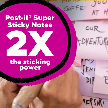 Post-it 100% Recycled Paper Super Sticky Pop-up Notes, 18 Sticky Note Pads, 3 in. x 3 in., Wanderlust Pastels Collection, New Year Organization or Second Semester School Supplies