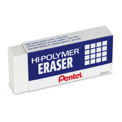 Pentel Hi-Polymer Block Eraser, Super XL White, 8-pack (ZEH-99)