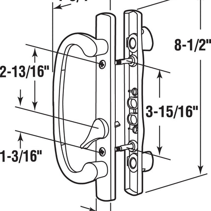 Prime-Line Products C 1283 Sliding Door Handle Set, Brass