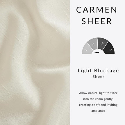 Elrene Home Fashions Carmen Sheer Extra-Wide Weatherproof Indoor/Outdoor Grommet Top Curtain Panel with Coordinating Tieback for Porch, Pergola, Patio, Deck, 114”W x 84”L, Ivory