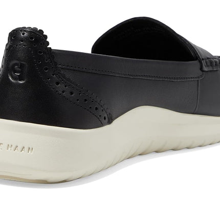 Cole Haan Women's Zerogrand Meritt Leather Loafer, Black/Ivory, 8 Wide