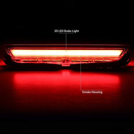 DNA Motoring 3BL-STC11-3D-LED-SM Rear Center Trunk Lid 3D LED Bar 3rd Tail Brake Light Replacement