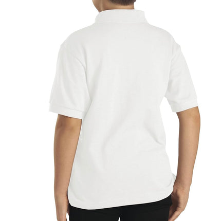 Dickies Big Boys' Short Sleeve Pique Polo Shirt, White, Large (14/16)