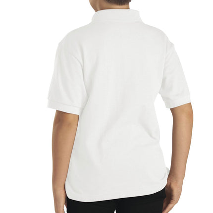Dickies Big Boys' Short Sleeve Pique Polo Shirt, White, X-Large (18/20)