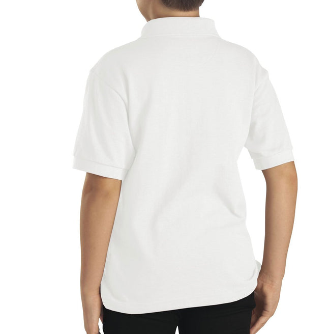 Polo piqué à manches courtes Dickies pour grand garçon, blanc, grand (14/16)
