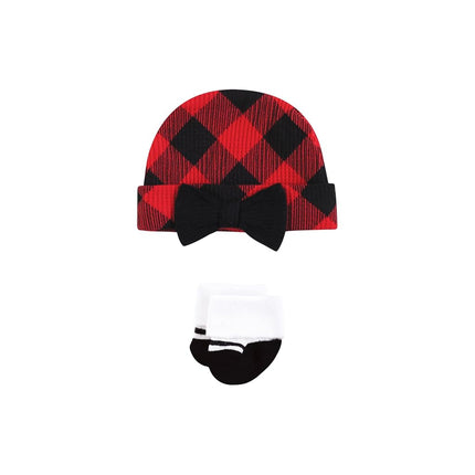 Hudson Baby Unisex Thermal Preemie Layette Set 4pc Short Sleeve Outfit, Girl Buffalo Plaid Short Sleeve, Preemie