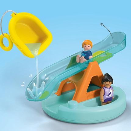 Playmobil 71687 JUNIOR AQUA: Water Seesaw with Boat, including dock and hideaway for animals, sustainable toy made from plant-based plastics, gifting toy, play sets suitable for children ages 1+