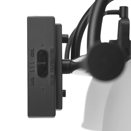 Globe Electric 52090 Gilroy 3-Light 25W Integrated LED Vanity Light with Selectable Color Temperature, Matte Black, Frosted Glass Shades, 1780 Lumens, 3000K-4000K-5000K Switch, Energy Star Certified