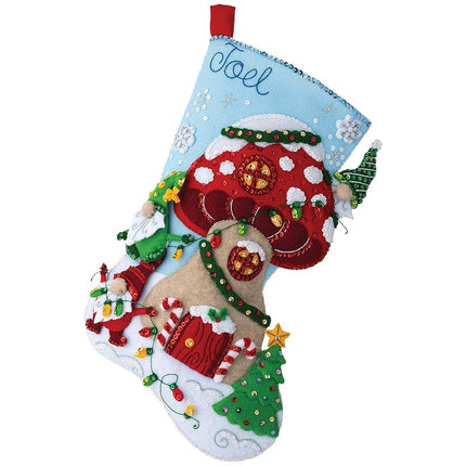 Bucilla Felt Applique 18" Stocking Making Kit, Gno