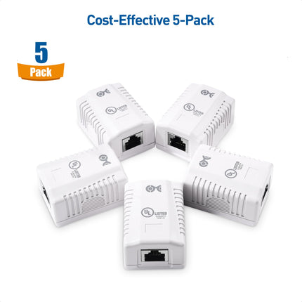 Cable Matters Paquete de 5 Adaptadores de Red Ethernet RJ45 Blindados Cat 6a