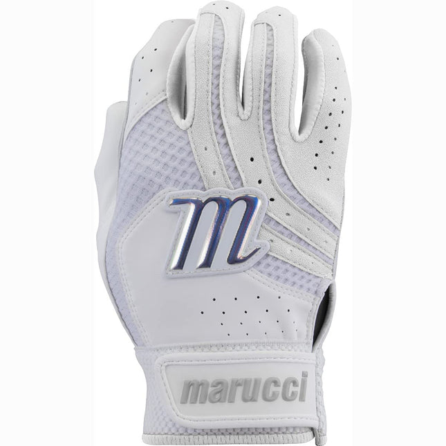 Marucci Medallion Fastpitch Batting Gloves, White,