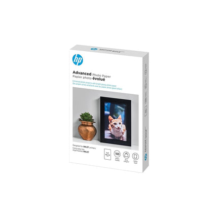 HP Photo Paper Advanced, Glossy, 4x6, 100 Sheets