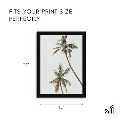 Americanflat 15x21 Picture Frame with Polished Plexiglass - Black Picture Frame - Wide Photo Frames Made of Engineered Wood for Vertical or Horizontal Wall Display - Epic Collection - Black