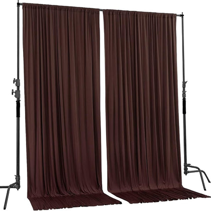 AK TRADING CO. 10 feet x 10 feet Polyester Backdrop Drapes Curtains Panels with Rod Pockets - Wedding Ceremony Party Home Window Decorations - Brown
