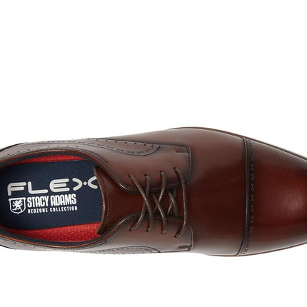 STACY ADAMS Zapatos Oxford con cordones de punta, para hombre Bryant Cap Toe, marrones, 8 anchos
