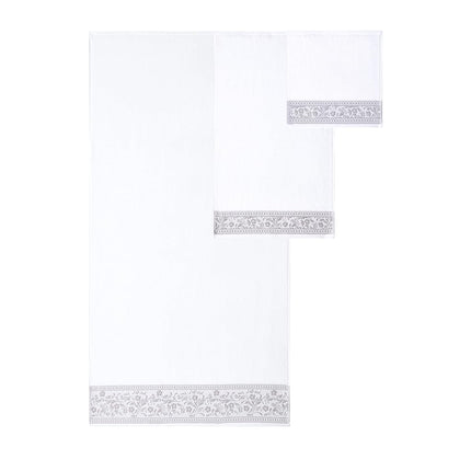 Modern Threads Allie 6-Piece 100% Cotton Towel Set – Jacquard Floral Border – Includes 2 Bath Towels, 2 Hand Towels, 2 Washcloths – Absorbent, Quick Dry, Soft & Durable – Seafoam