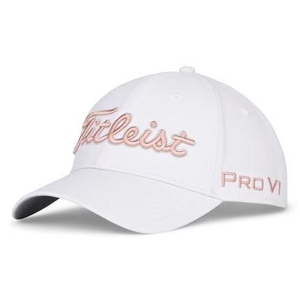 Casquette de golf Titleist Performance Tour standard pour homme, blanc/rose pâle