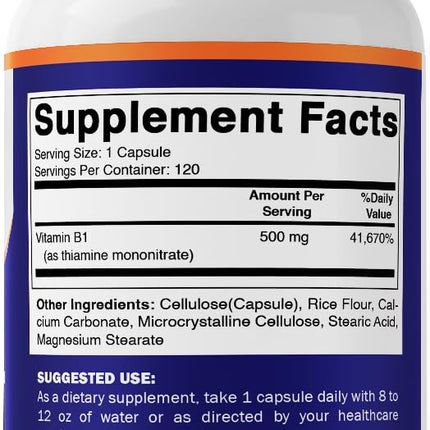 2 Pack - Vitamatic Vitamin B1 (Thiamine) 500mg, 120 Capsules