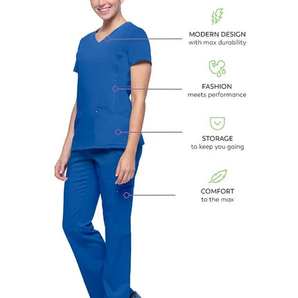 Healing Hands Purple Label Women's Juliet Top - Two Pocket V-Neck Scrub Top