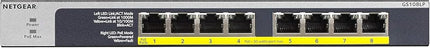 NETGEAR 8-Port Gigabit Ethernet Unmanaged PoE Switch (GS108LP) - with 8 x PoE+ @ 60W Upgradeable, Desktop, Wall Mount or Rackmount, and Limited Lifetime Protection
