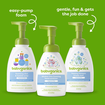 Babyganics Alcohol-Free Foaming Hand Sanitizer, Fragrance Free, 8.45oz Pump Bottle (Pack of 3)