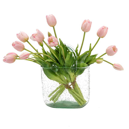 DUYONE 15pcs Artificial Tulips Flowers, Real Touch