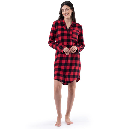 Fruit of the Loom Womens Flannel Sleep Shirt, Buff
