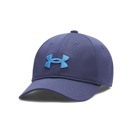 Under Armour Boys' Blitzing Adjustable, Comfortable Sports Cap for All-Day Breathability and Sun Protection, Boys' Cap with Adjustable Sizing and Pre-Curved Visor,Washed Navy / / Blue Atlantis,OSFM