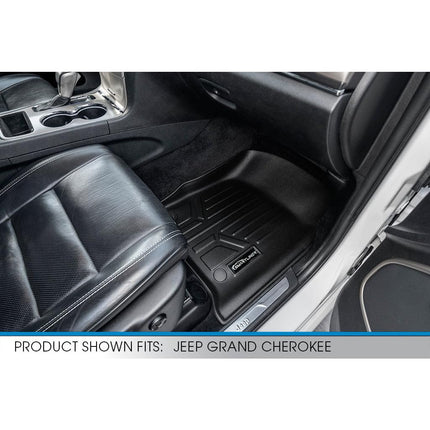 Tapis de sol sur mesure SMARTLINER 2 rangées et ensemble de tapis de coffre noirs pour Jeep Grand Cherokee 2016-2019