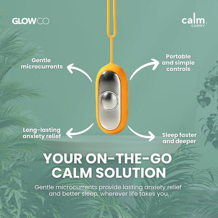 Glowco CalmCarry Sleep Aid Device – Handheld Microcurrent Relaxation Tool, Supports Calm, Focus & Gentle Relief, USB Rechargeable, Portable Wellness Device for Adults & Kids | Orange Calm Carry