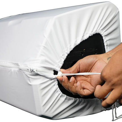Rockville RSC108W White 10" PA DJ Speaker Scrim Cover, Fits 8"/10"/12" Speakers, Flame Retardant, Drawstring, Carry Pouch, for Weddings, Churches, Clubs