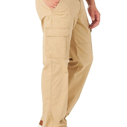 Wrangler Authentics Pantalón cargo elástico de corte relajado para hombre, informal, Ripstop Travertine, 33W x 32L