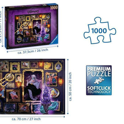 Ravensburger Disney Villainous Ursula Little Mermaid Jigsaw Puzzle for Adults and Kids Age 12 Years Up - 1000 Pieces