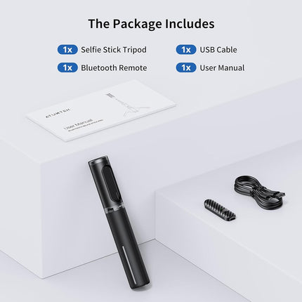 ATUMTEK Bluetooth Selfie Stick Tripod, Mini Extendable 3 in 1 Aluminum Selfie Stick with Wireless Remote and Tripod Stand 270 Rotation for iPhone 11/11 Pro/XS Max/XS/XR/X/8/7, Samsung and Smartphone